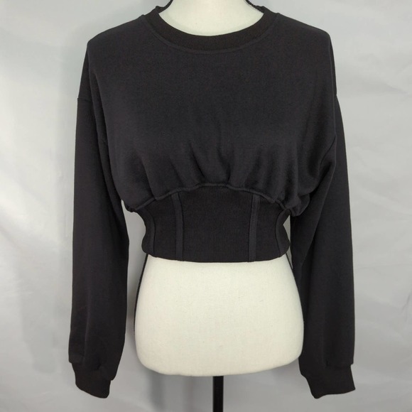 HALARA Sweaters - HALARA Corset Plain Cropped Sweatshirt